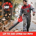 thumbnail image 2 of Leaf Blower Cordless, Electric Brushless Leaf Blower with 2 * 4.0Ah Battery Powered, Blowers for Lawn Care, Blower with Extension Nozzle, Battery Powered Blowers Leaf Cordless, 2 of 6