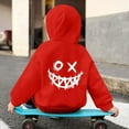 thumbnail image 4 of SonxaHe Big Boy's Hoodie Fleece Cartoon Graphic Hooded Top with Pocket Streetwear Sports Active Hoodie for Kids Red,Size 11-12, 4 of 8
