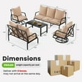 thumbnail image 4 of STARY Outdoor Patio Furniture Set, 5 Piece Patio Furniture Set, 2 x Swivel Chair, 1 x 3-Seats Sofa, 1 x 2-Seats Sofa, and 1 x Coffee Table, Metal Conversation Set for Porch, Balcony, and Backyard, 4 of 10
