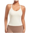thumbnail image 2 of AGWOLF Camisole Tops for Women Crisscross Back Spaghetti Strap Tank Tops Shapewear Yoga Tank Running Gym Workout Clothes Soft Layering White S, 2 of 7