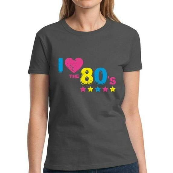 I Love the 80's Vintage Stars Shirt for Women - S M L XL 2XL 3XL Retro Costume 80s Graphic Tee - T-Shirt 80s Party Tee Gift