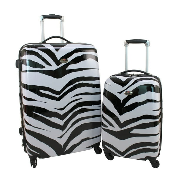swisscase 4 Wheel Spinner ABS 2 PC Luggage Set ZEBRA Hardside