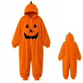 thumbnail image 7 of LIZUOJUN Under $15 Women Halloween Onesie Pajamas Hooded Zip Up Footie Pumpkin Print Soft Fabric Cosplay Costume For Holiday Parties Cozy Nights Sleepover Orange Flannel, 3XL, 7 of 7