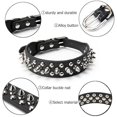 thumbnail image 4 of Collier pour Chien en Cuir avec Rivets à Pointes pour Chats Chiots Petits Moyens Animaux Blanc TP 30*2.5CM, 4 of 7