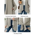 thumbnail image 4 of SHOWMALL Plus Size Cardigan with Pockets, Light Gray 5X Lightweight Long Sleeve Sweater for Spring Summer Fall, 4 of 8