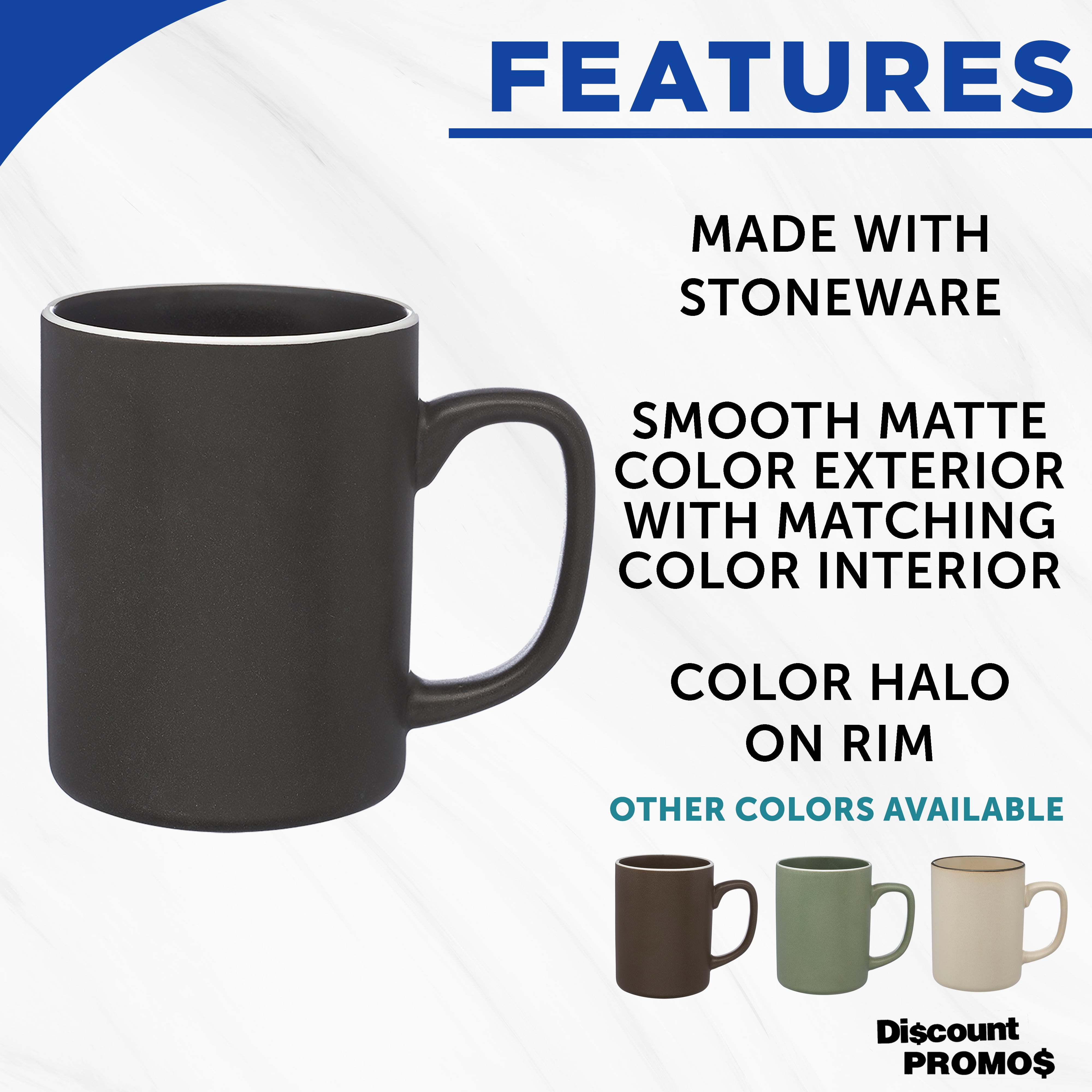 El Grande Matte Ceramic Mugs 20 oz. Set of 12, Bulk Pack - Perfect for Tea, Espresso, Cappuccino, Hot Cocoa - Charcoal