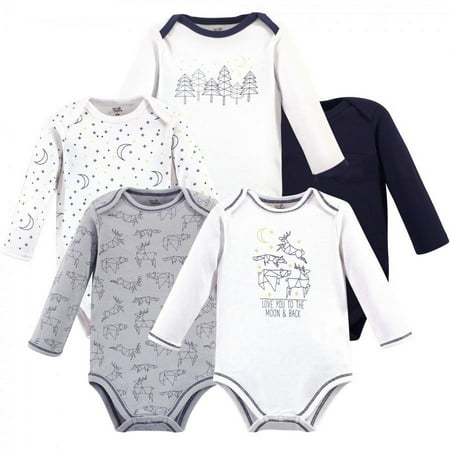 UPC: 0660168669855 | Touched by Nature Baby Boy Organic Cotton Long-Sleeve Bodysuits 5pk  Constellation  18-24 Months