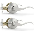 thumbnail image 1 of Satin Nickel Door Handle Interior Brushed Nickel Passage Door Lever for Hall and Closet Keyless Door Lock Set Reversible for Left Right Sided Doors Leverset Handleset, 1 of 7