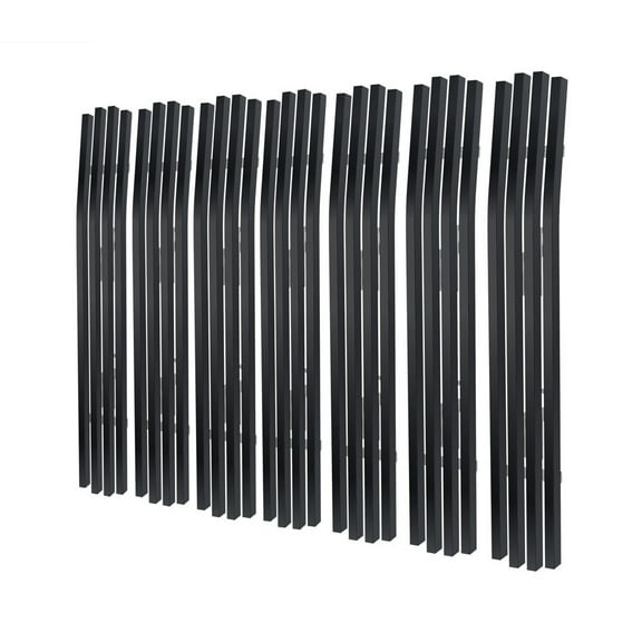 APS Premium Stainless Steel Black Vertical Billet Grille Insert Compatible with Jeep Wrangler 1997-2006 with Chrome Shell Model Main Upper N19-J09458J