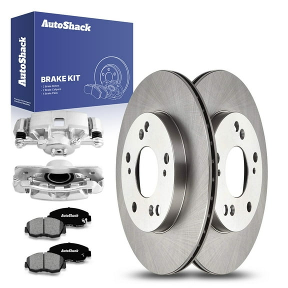 AutoShack Front Brake Rotors Premium Ceramic Brake Pads Calipers | Replacement for 2004 Honda Civic 2.0L FWD | 8-PC Brake Kit