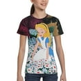 thumbnail image 4 of Alice In Wonderland Boys Girls T-Shirt 3d Print Graphic Short Sleeve Tee Shirt Tops For Kids Teens, 4 of 7