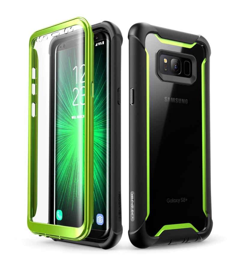 i-Blason Case for Galaxy S8 Active 2017 Release Black/Blue Not Fit Regular Galaxy S8/S8 Plus Ares Full-body Rugged Clear Bumper Case with Built-in Screen Protector