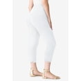 thumbnail image 3 of Roaman's Women's Plus Size Lace Trim Essential Stretch Capri Legging, 3 of 6