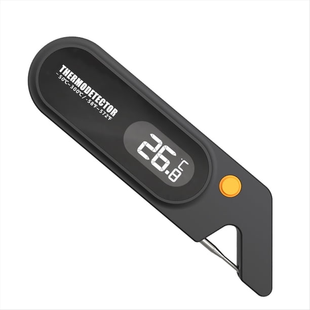 Termómetro Digital de Acero Inoxidable para Barbacoa, Comida, Carne, Lectura Instantánea, Cocina, Cocina, Termómetro Digital para Carne, Negro