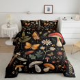 thumbnail image 3 of Erosebridal Mushroom Bed In A Bag Dragonfly Butterfly Bedding Set 7 Pcs Jungle Wildflower Bedding Comforter Sets Twin Size Natural Rustic Fungus Plant Comforter Set with Pillowcases,Soft Warm, 3 of 5