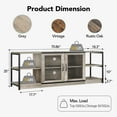 thumbnail image 2 of Farmhouse TV Stand for 65+ Inch TV, Industrial Tv Stands with 2 Mesh Door and Shelves, with Storage Cabinet, Rustic Dark Wood Media Console Table for Living Room, Bedroom, 2 of 8