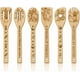 thumbnail image 1 of Juego de 6 cucharas de madera para hierbas, utensilios de cocina de bambú refinado, espátula de madera grabada., 1 of 7