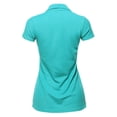 thumbnail image 3 of A2Y Women's Basic Casual 4-Button Junior-Fit PK Ring Spun Cotton Pique Polo Shirt Aqua 2XL, 3 of 6