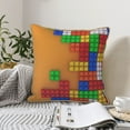 thumbnail image 6 of Xecao Colorful Building Blocks A Print Soft Velvet Decorative Throw Pillow Covers, Square Cushion Cases for Bed, Sofa, Living Room, Car, and Indoor Outdoor Use-20"x20", 6 of 8