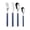 Blue, variant on 4 Pack Silverware Set Stainless Steel Colorful Handle Tableware Kitchen Flatware Set Utensils, Includes Dinner Knives, Forks, Spoons by Ageoie