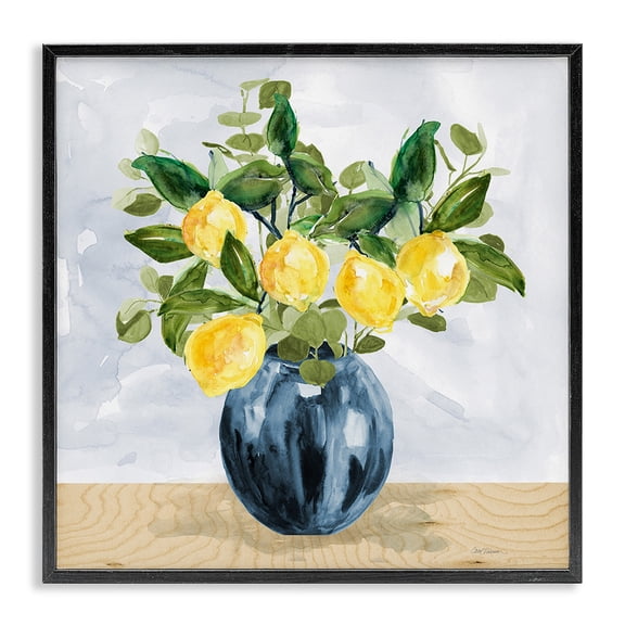 Stupell Industries Farmhouse Lemon Tree Bouquet Black Framed Giclee Art, 24 x 24, by Carol Robinson
