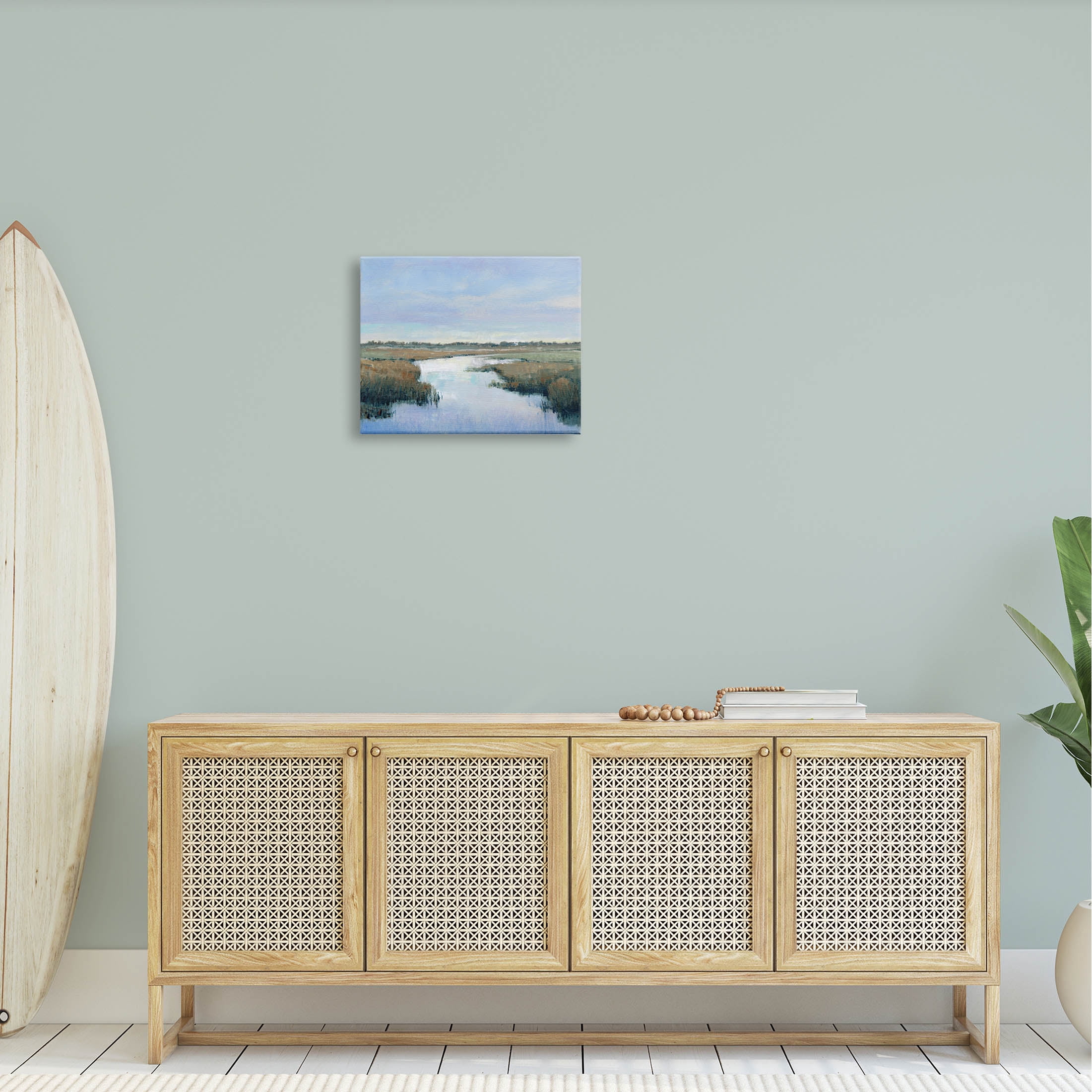 Stupell Industries Rural River Countryside Marsh Landscape Painting Gallery Wrapped Canvas Print Wall Art, Design by Tim OToole