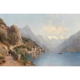 thumbnail image 2 of Robert Schultze 18x13 Black Ornate Wood Framed Double Matted Museum Art Print Titled - Gandria is Lake Lugano, 2 of 5