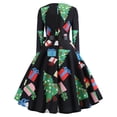 thumbnail image 3 of Women Halloween Print Dress Long Sleeve Round Neck Slim Fit Dress Party  4, 3 of 5