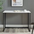 thumbnail image 4 of Luxe 42" Dual Metal Y-Leg Base Writing Desk in Faux White Marble, 4 of 4