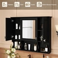 thumbnail image 6 of Bathroom Wall Cabinet with Mirror, Medicine Cabinet with 3 Doors and Adjustable Shelf, Space Saver Storage Cabinets Over The Toilet for Bathroom (35'' x 28'') (Black Color), 6 of 6