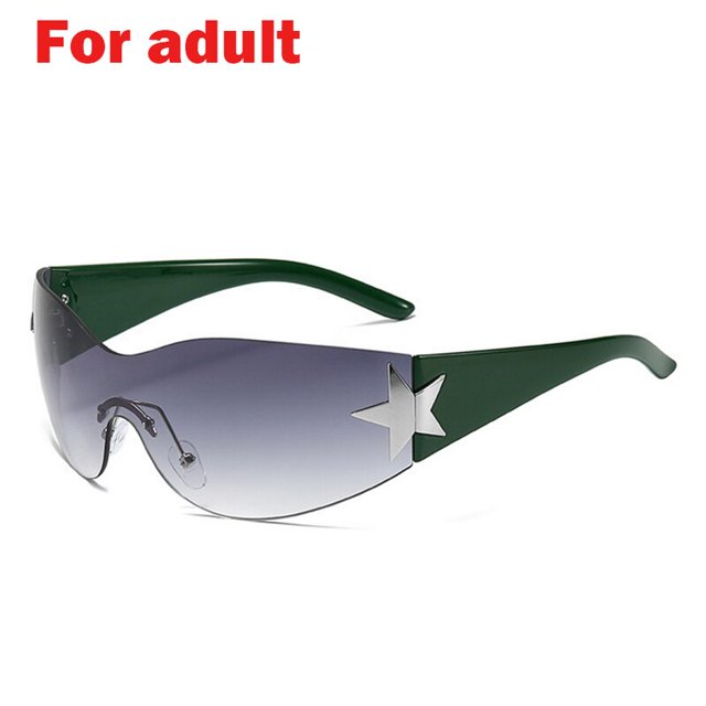Gafas De Sol sin montura Y2K para hombre y mujer, lentes De Sol Punk De una pieza, a la moda, 2000 Fivean unisex