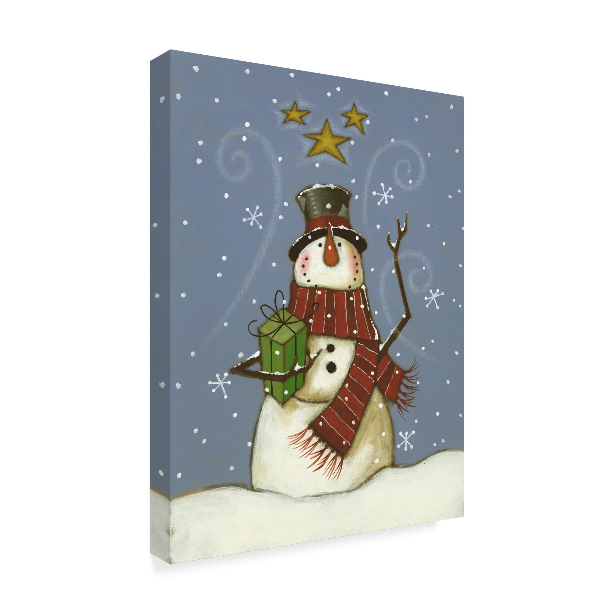 Trademark Fine Art 'The Snowmans Gift' Canvas Art by Margaret Wilson
