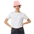 thumbnail image 3 of Daisy Flower Reversible Bucket Hat For Men Women Summer Travel Beach Outdoor Fishing Hat 100% Cotton - J876-Pink, 3 of 4