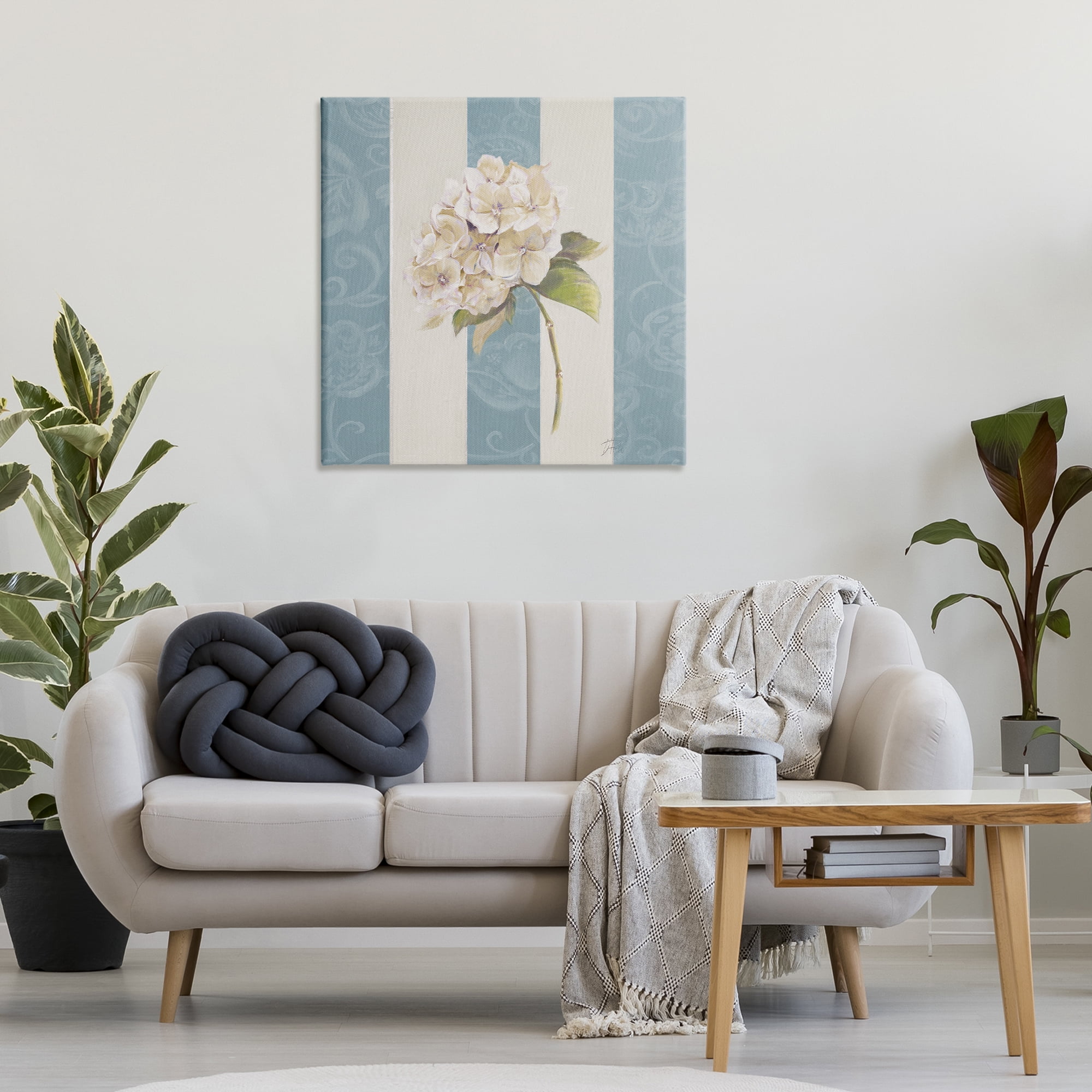 Stupell Industries Vintage Hydrangea Sprig Plants & Flowers Painting Wrapped Canvas Art Print Wall Art, 30 x 30