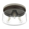 thumbnail image 5 of Hunter - Devon Park 3-light Onyx Bengal, Medium Size Flush Mount Light, Dimmable, Rustic Style, Round Shaped, for Bedrooms, Dining, Living Rooms - 19151, 5 of 7