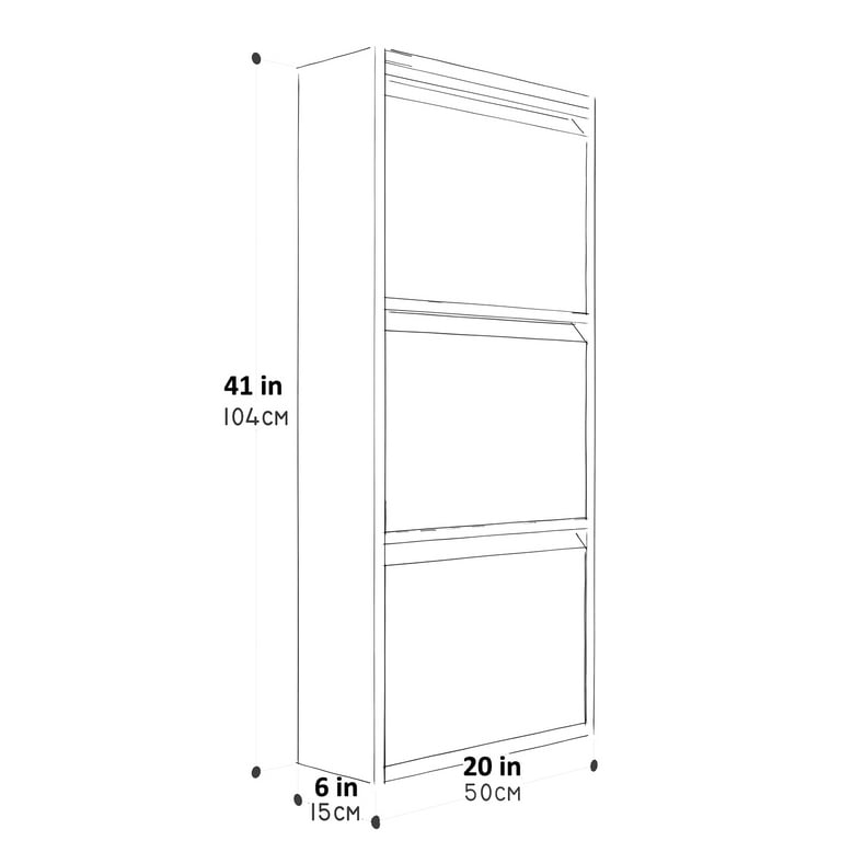 3 Drawer Shoe Storage Cabinet – SPACEROCK Wall Mounted & No
