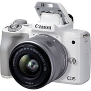 Canon EOS M50 Mark II Mirrorless Digital Camera (White) w/ EF-M 15-45mm IS STM Lens