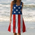 thumbnail image 2 of Summer Savings Clearance! Enjoytime Flowy Dresses for Women Women's Flag Printing Loose Sleevless Crew Neck Dress Womens Summer Dresses Casual, 2 of 5