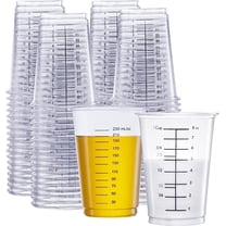 GUSTO Multipurpose Plastic Cups 10 Oz Measuring Cup for Liquid, 50-Pack