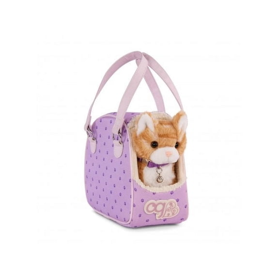 Our Generation Hop In Cat Carrier & Pet Plush Kitty for 18" Dolls. Includes: 1 cat, 1 collar, 1 cat carrier bag, 1 brush, 1 ball, 2 cans of food and 1 bowl of food.