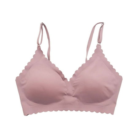 HYSYSB Bralettes for Women balconette Bras for Women strappy Sports Bra seamless Bras for Women sports Bra with Ruffles for Breathability Fitness Rings Bra bras for Women No Underwire Pink S