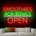 thumbnail image 4 of Handmadetneonsign Smoothies Acai Bowls Open Neon Sign, Smoothies Bowl Wall Art Decor, Fruit Food Wall Decor 51862, 4 of 5