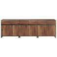 thumbnail image 6 of WAMPAT Storage Cabinet, 3 in 1 Modern Sideboard with Adjustable Shelves and Metal Base, Coffee Bar Cabinet for Living Room, Dining Room, Brown, 6 of 6