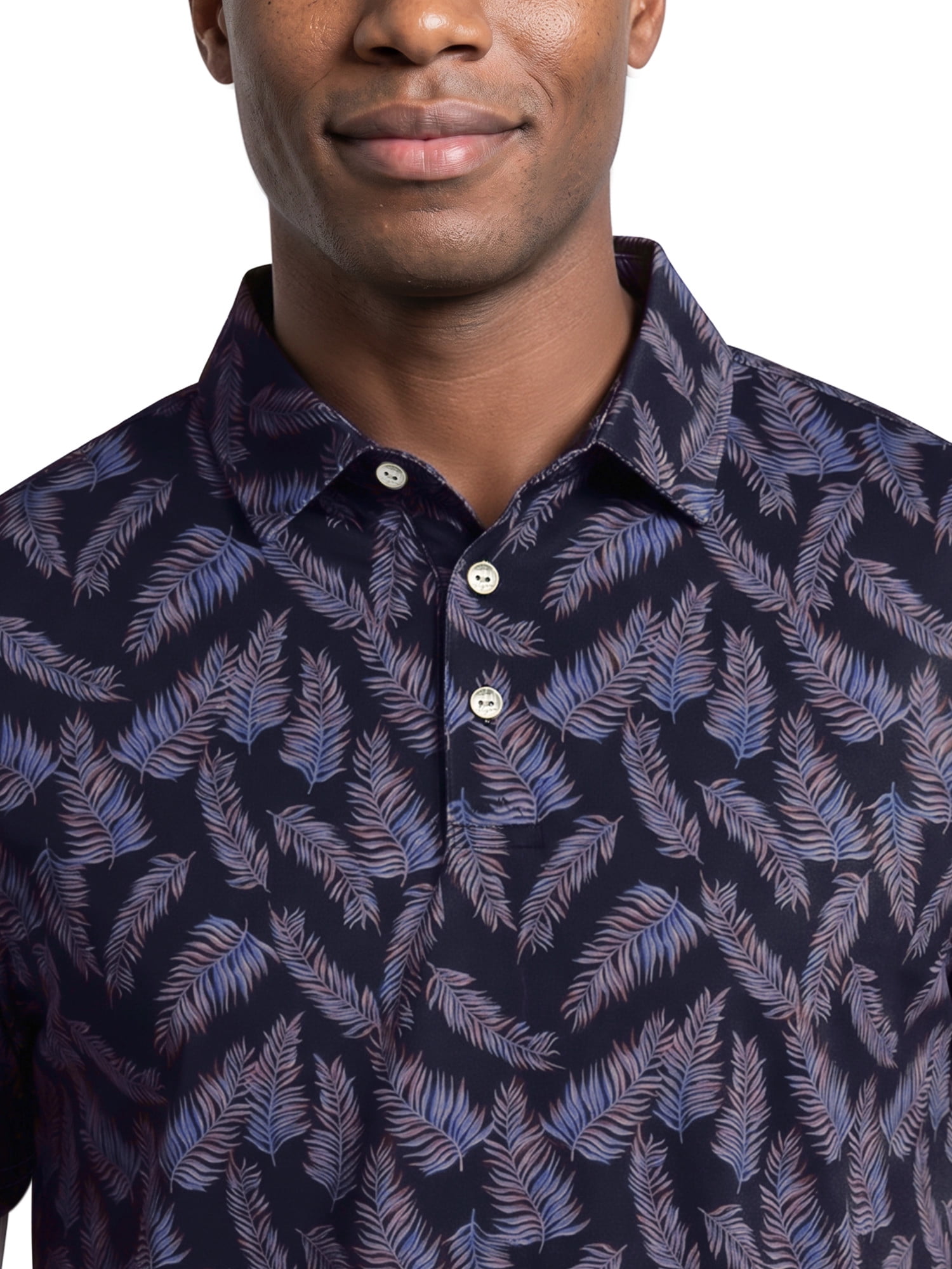 Ben Hogan Performance Men's & Big Men's Fall Leaf Print Short Sleeve Polo Shirt, Sizes S-4XLT