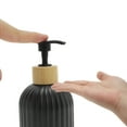 thumbnail image 3 of Unique Bargains 1 Pc Round Bottom Vertical Stripes Soap Dispenser 13.53oz Black, 3 of 6