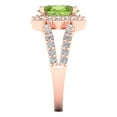 thumbnail image 3 of 2.78ct oval cut green natural peridot 18k rose gold halo Bridal Wedding Engagement Promise Anniversary Ring for Women size 10.25, 3 of 7