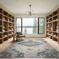 thumbnail image 2 of ODIKA 9'x12' Washable Area Rug Beige Vintage Geometric Distressed Southwestern Border Boho Ornate for Master Suite, California King, Under Bed, Non-Shedding, Easy Care, 2 of 7
