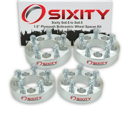 Sixity Auto 4 pc 1.5" 5x4.5 Wheel Spacers compatible with Plymouth Belvedere Fury III Satellite Trailduster 1/2-20tpi 1.25in Studs Lugs