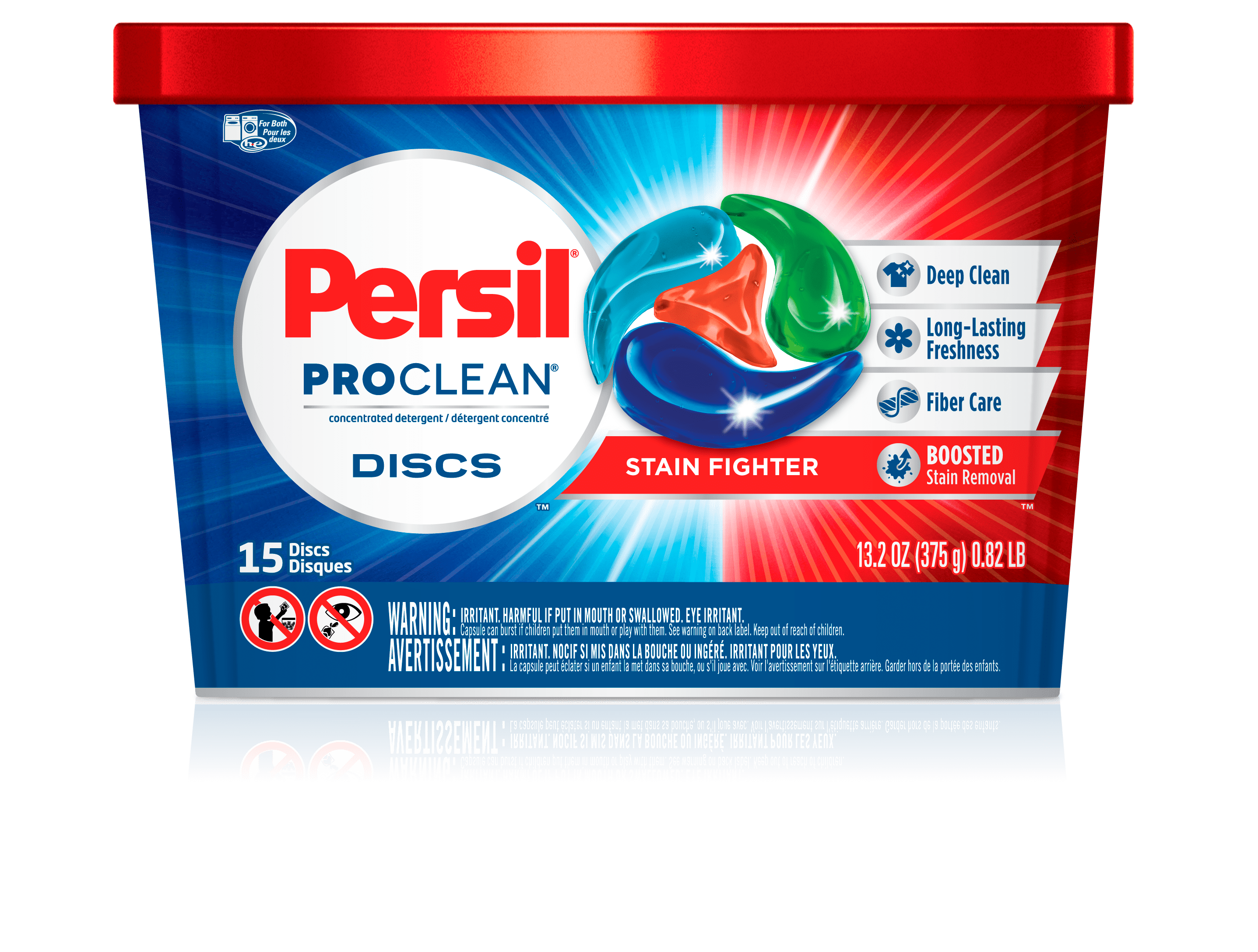 Persil ProClean Discs Laundry Detergent, Stain Fighter, 15 Count