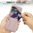 thumbnail image 2 of Allytechgroup Case for Samsung Galaxy Z Flip 7 FE/ 6 with Tempered Glass Screen Protection, Built-in Cash Slot Wrist Strap Stand Phone Case Shockproof Full Body Protective for Women Girls, Rosegold, 2 of 6